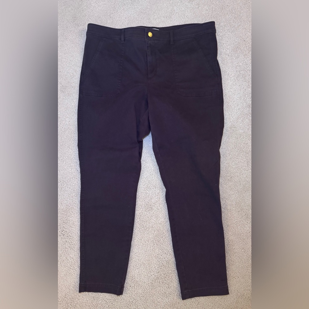 LOFT Burgundy High-Rise Skinny Pants